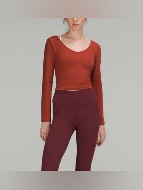 Lululemon Align Long Sleeve Shirt, colour  is Cayenne, size 18